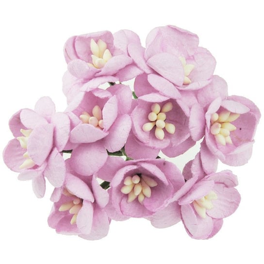 Papierowe KWIATY WIŚNI liliowe - 50szt Wild Orchid Crafts