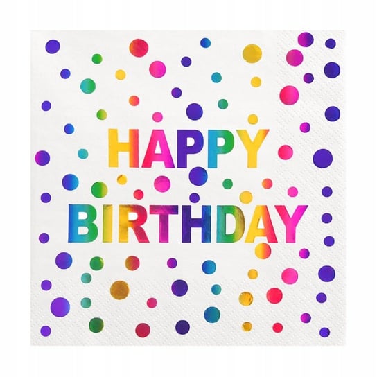 Papierowe serwetki urodziny Happy Birthday 10 szt PartyPal