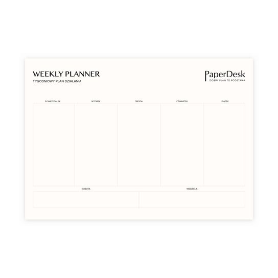 Papierowy Maxi Planner - Tygodniowa Lista Zadań PaperDesk