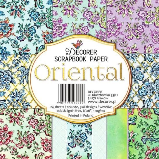 Papiery Do Scrapbookingu Orientalne- Zestaw 24 Arkusze 15X15Cm Decorer