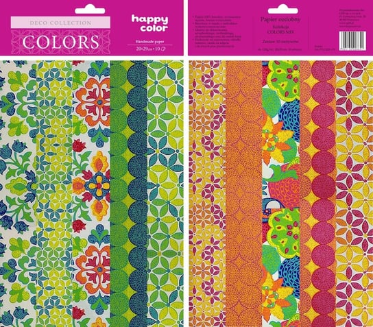 Papiery ozdobne Deco, Colors Mix, 10 motywów, 20x29 cm Happy Color