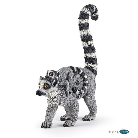 Papo 50173 Lemur z młodym  2x6,3x7,8cm (50173 RUSSELL) Papo