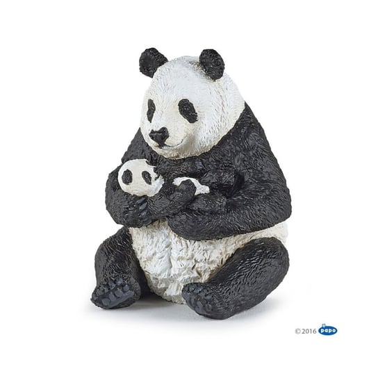 Papo 50196 Panda siedząca z młodym  6x7x8cm Papo