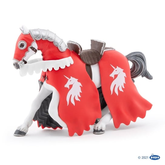 Papo, Figurka kolekcjonerska, 39781 Koń rycerza czerwonego z włócznią 14,5x5x10cm Papo
