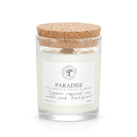 Paradise - naturalna świeca zapachowa - rzepakowa, drewniany knot, bez ftalanów 200ml NihilNovi Studio