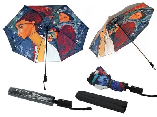 Parasol automat, skł. - A. Modigliani, Autoportret i L. Czechowska (dekoracja pod spodem) (CARMANI) Inna marka