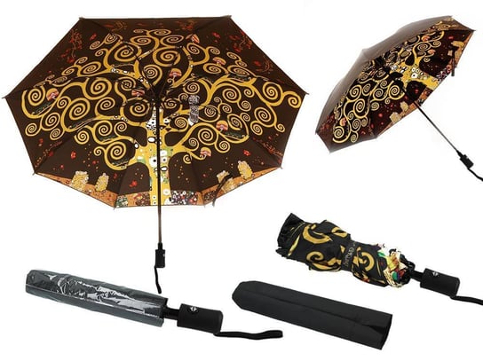 Parasol automatyczny, składany - G. Klimt, Drzewo życia (dekoracja pod spodem) (CARMANI) Inna marka