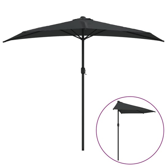 Parasol balkonowy UV 270x144x222 cm czarny Inna marka