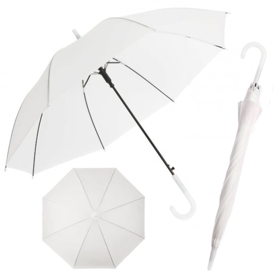 Parasol biały ślubna parasolka automatyczny duży xxl składany elegancki Okazeo