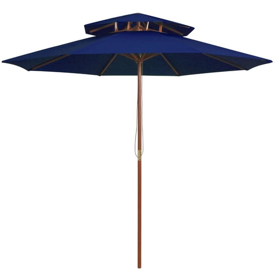 Parasol drewniany UV 270x256 cm niebieski Inna marka