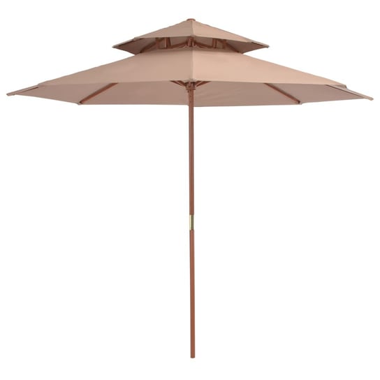 Parasol drewniany UV 270x256cm, szarobrązowy Inna marka