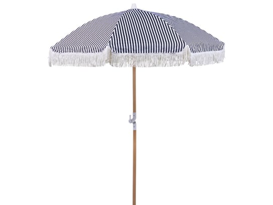 Parasol ogrodowy ⌀ 150 cm czarny z białym MONDELLO Beliani