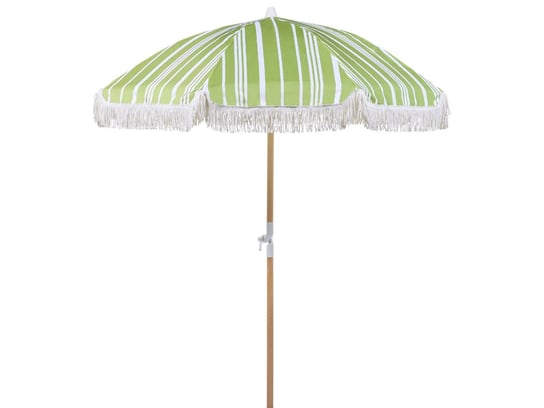 Parasol ogrodowy ⌀ 150 cm zielony z białym MONDELLO Beliani