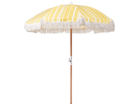 Parasol ogrodowy ⌀ 150 cm żółty z białym MONDELLO Beliani
