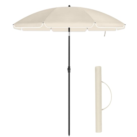 Parasol ogrodowy 160 x 196 cm beżowy Songmics