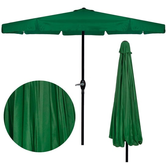 Parasol ogrodowy 410 cm składany duży na balkon  taras zielony Springos