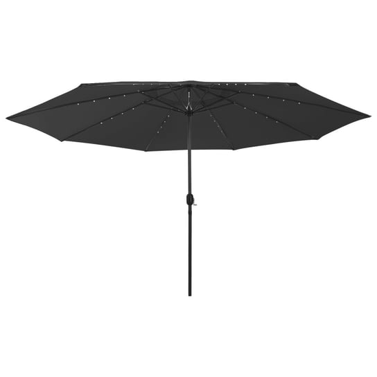 Parasol ogrodowy LED, 400x267 cm, czarny Inna marka
