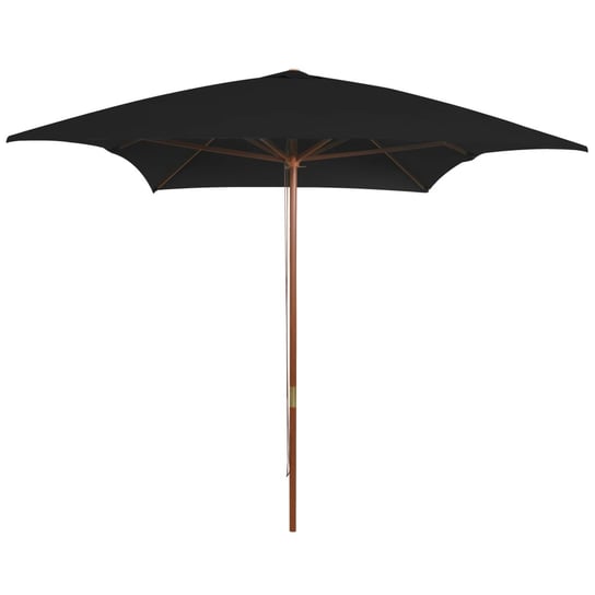 Parasol ogrodowy na drewnianym słupku, czarny, 200x300 cm vidaXL