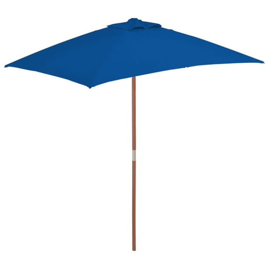 Parasol ogrodowy na drewnianym słupku, niebieski, 150x200 cm vidaXL