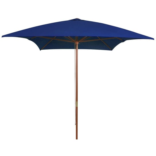 Parasol ogrodowy na drewnianym słupku, niebieski, 200x300 cm vidaXL