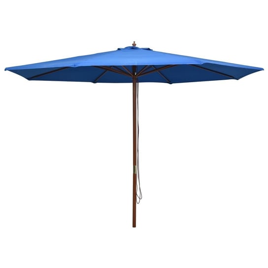 Parasol ogrodowy na drewnianym słupku vidaXL, 350 cm, niebieski vidaXL