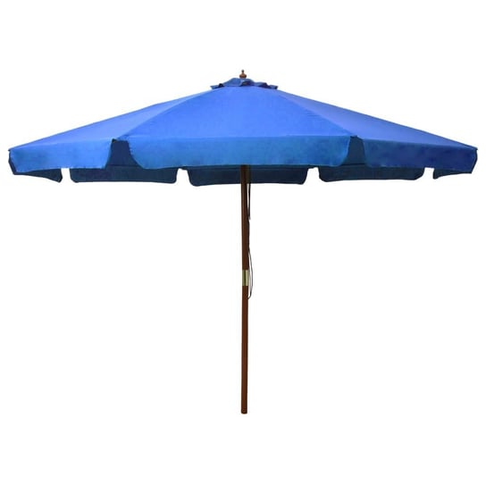 Parasol ogrodowy na drewnianym słupku VidaXL, niebieski, 330 cm vidaXL