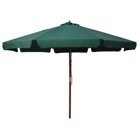 Parasol ogrodowy na drewnianym słupku VidaXL, zielony, 330 cm vidaXL