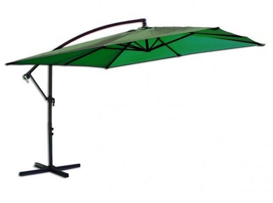 Parasol ogrodowy prostokątny na wysięgniku zielony 270 x 270 cm Tradgard