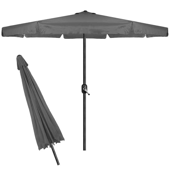 Parasol ogrodowy składany, 410 cm z korbką, wodoodporny, ciemnoszary, Springos Springos