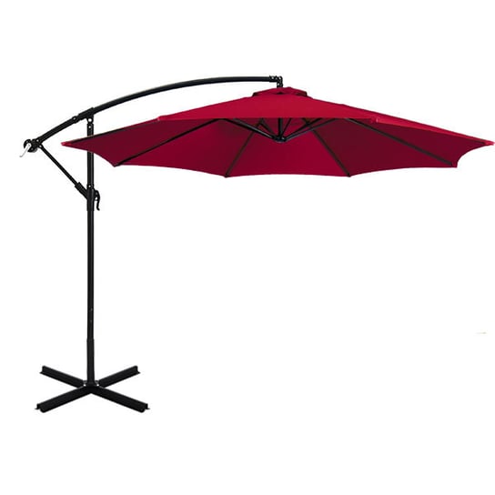 Parasol Ogrodowy Wiszący Do Ogrodu Na Balkon Taras Czerwony 2,7 m Timeless Tools
