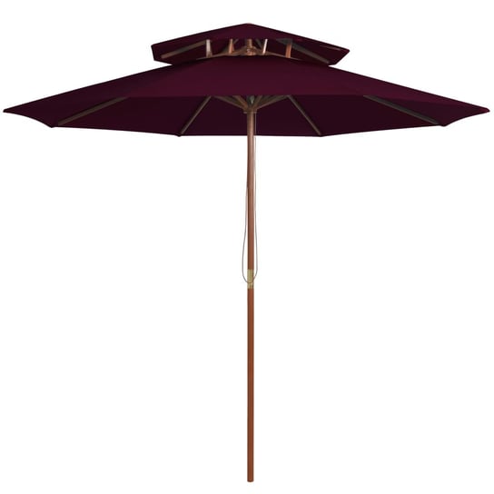 Parasol ogrodowy z dwupoziomową czaszą, bordowy, 270 cm vidaXL