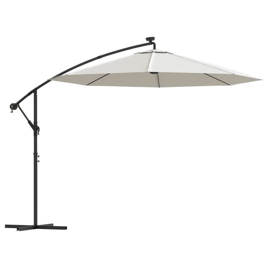 Parasol ogrodowy z lampami LED 300cm, piaskowy Inna marka