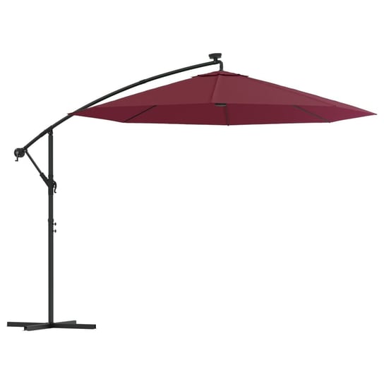 Parasol ogrodowy z LED 300x254 cm, winna czerwień Inna marka