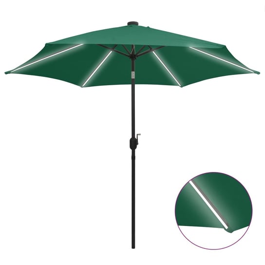 Parasol ogrodowy z taśmą LED, 300x240cm, zielony Inna marka