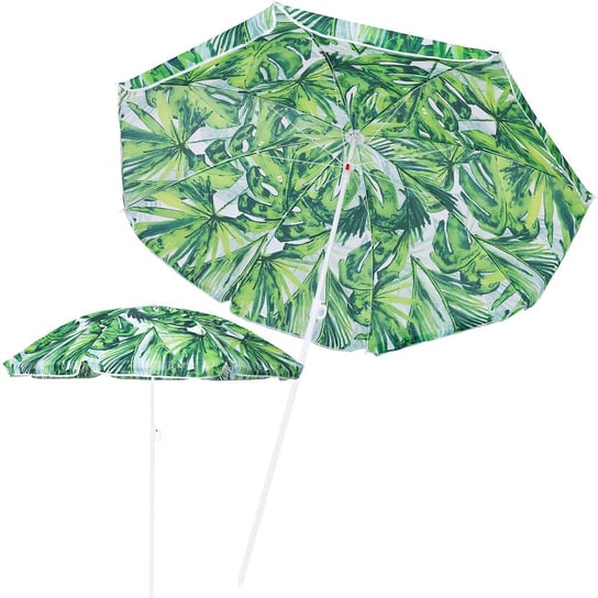 Parasol plażowy 160 cm parasol ogrodowy zielono-biały liście Springos