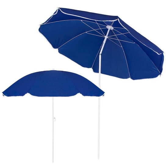 Parasol Plażowy 180 Cm Parasol Ogrodowy Niebiesko-biały Springos