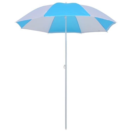 Parasol plażowy, niebiesko-biały, 180 cm, tkanina vidaXL