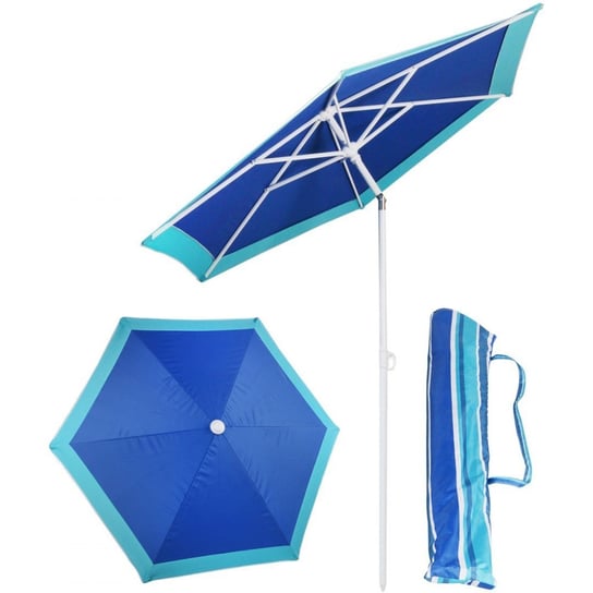 Parasol plażowy ogrodowy ROYOKAMP, średnica 200 cm, niebieski Royokamp