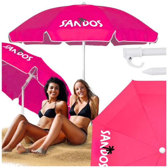 Parasol plażowy ogrodowy z powłoką UV wodoodporny różowy Inna marka