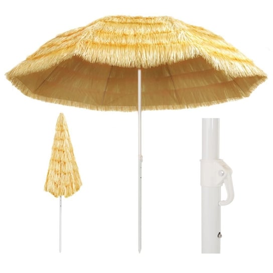 Parasol plażowy VIDAXL, beżowy, 245 cm vidaXL