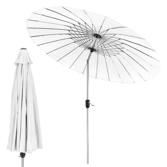 Parasol Shanghai Ø 270 cm biały z aluminium i poliestru ML-DESIGN
