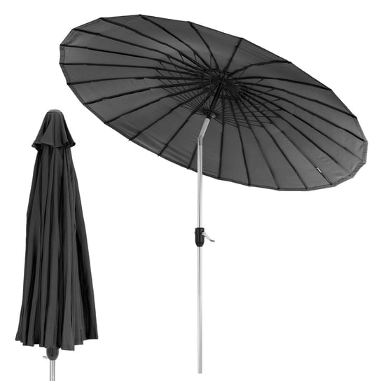 Parasol Shanghai Ø 270 cm czarny z aluminium i poliestru ML-DESIGN
