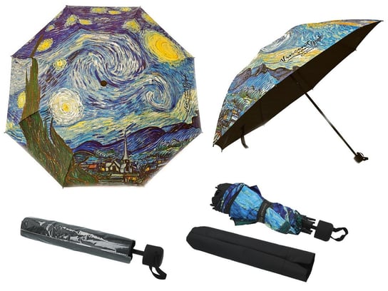 Parasol składany - V. van Gogh, Gwiaździsta Noc (dekoracja na wierzchu) (CARMANI) Hanipol