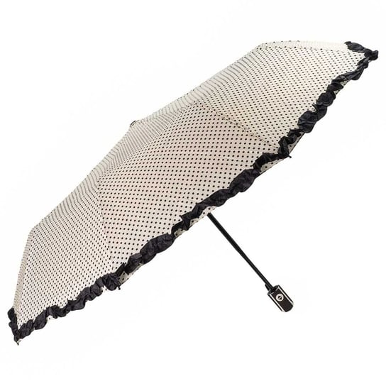 Parasol w grochy kropki z falbanką ecru, parasolka damska Inny producent