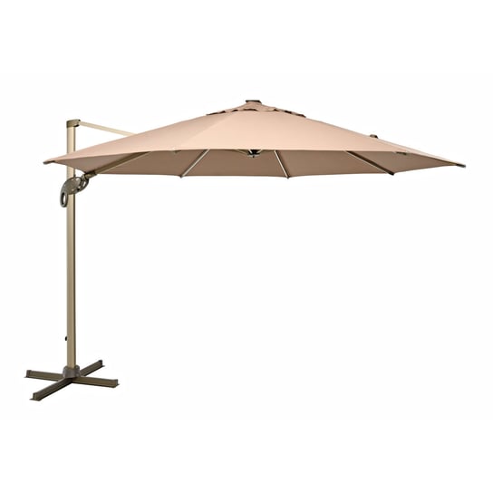 Parasol wspornikowy SVITA 360° w kolorze taupe – z oświetleniem LED SVITA