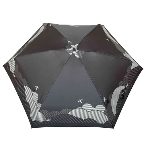 Parasolka damska, płaska Super Mini Kieszonkowa Manualna Wzór: in-clouds-graphite Parasol