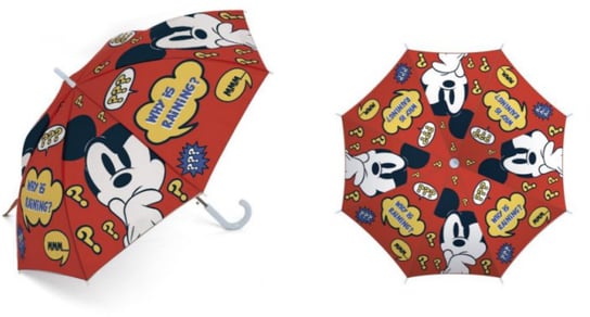 Parasolka Dla Dzieci Myszka Miki 5266 Mickey Mouse Czerwony Parasol Błękitna Rączka Setino