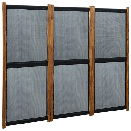 Parawan 3-panelowy, czarny, 210 x 170 cm vidaXL