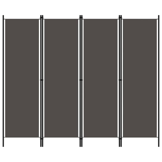 Parawan 4-panelowy, antracytowy, 200 x 180 cm vidaXL