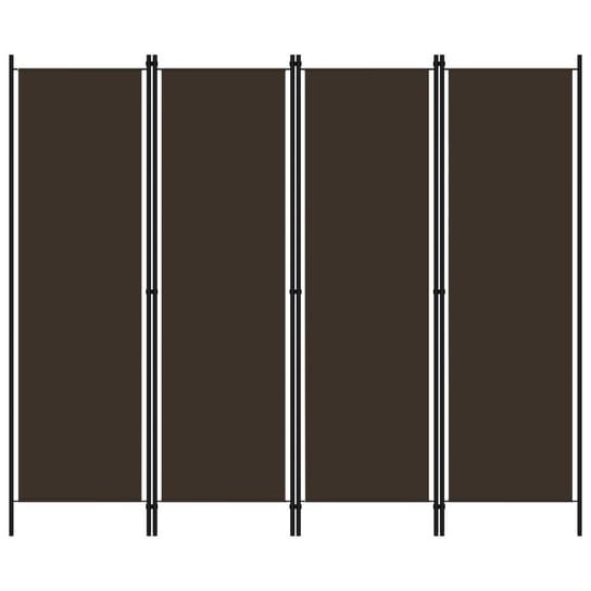 Parawan 4-panelowy, brązowy, 200 x 180 cm vidaXL